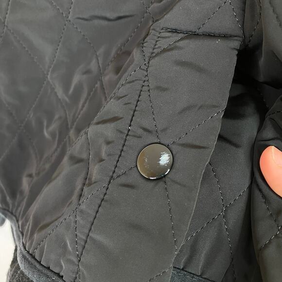 Talbots | Black Quilted Vest Snap Polyester Womens Large - Picture 5 of 8